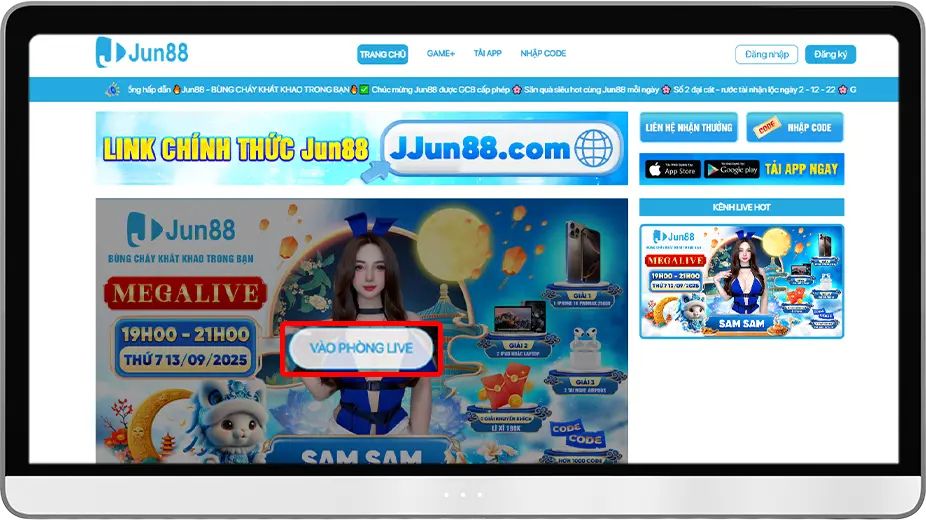 Bước 4: Nhấn "VÀO PHÒNG LIVE" để tham gia phiên live